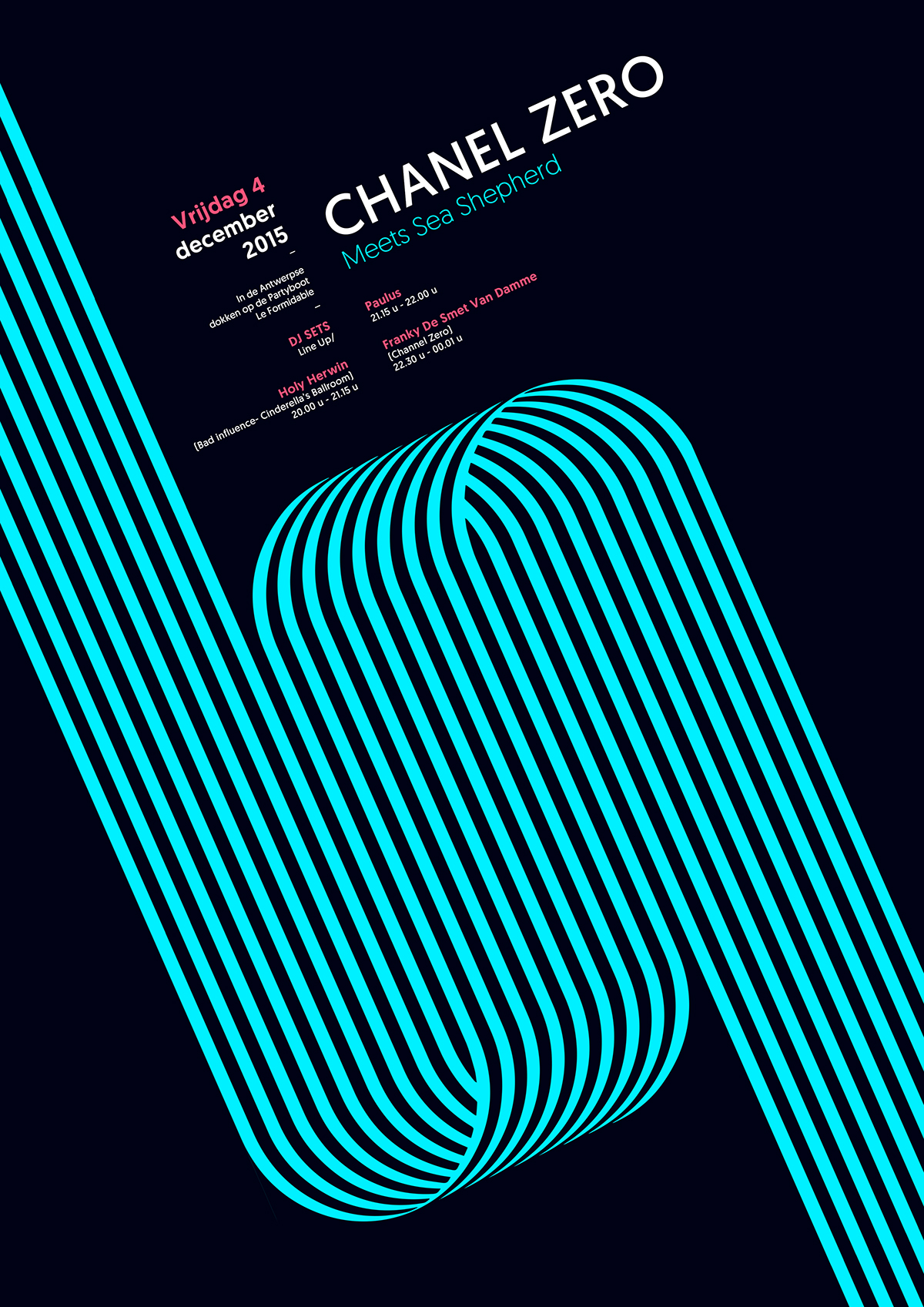 Xavier Esclusa Trias Behance sea Channel Zero sea shepherd party poster xet swiss style bauhaus Twopots Design type lines blue belgium