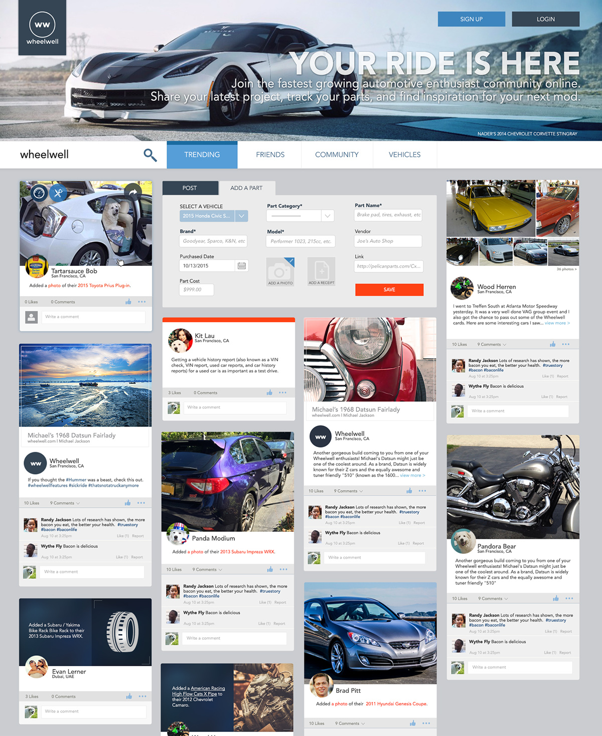 user interface components social media