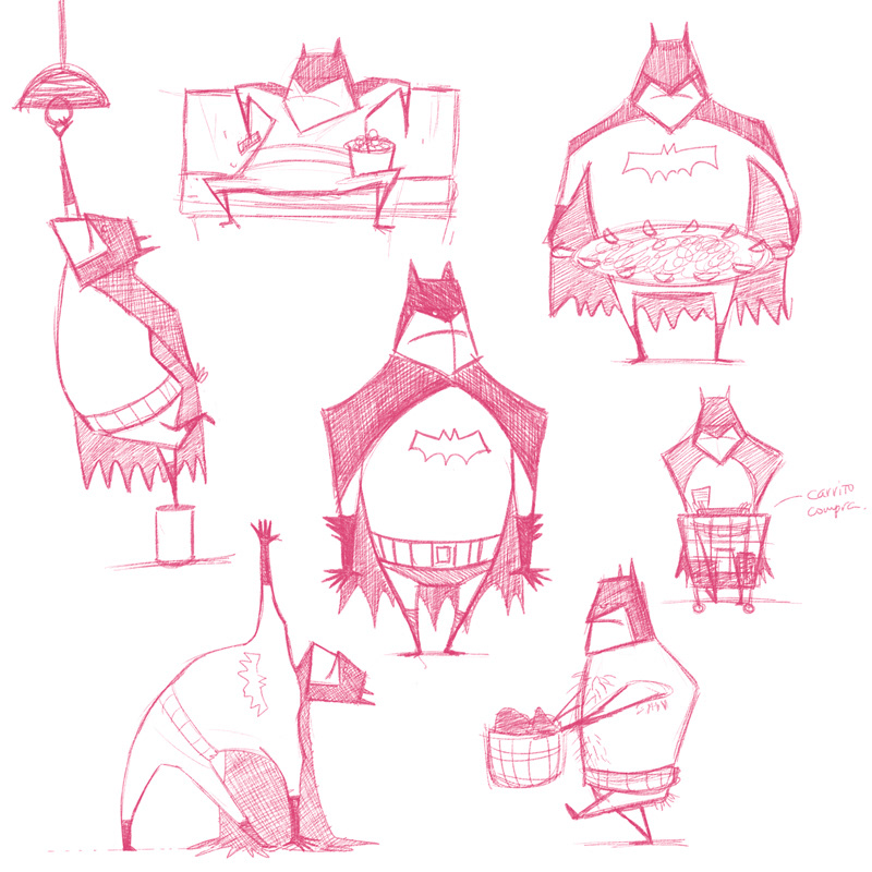 Imagining the daily life of Batman - Batlife Illustrations