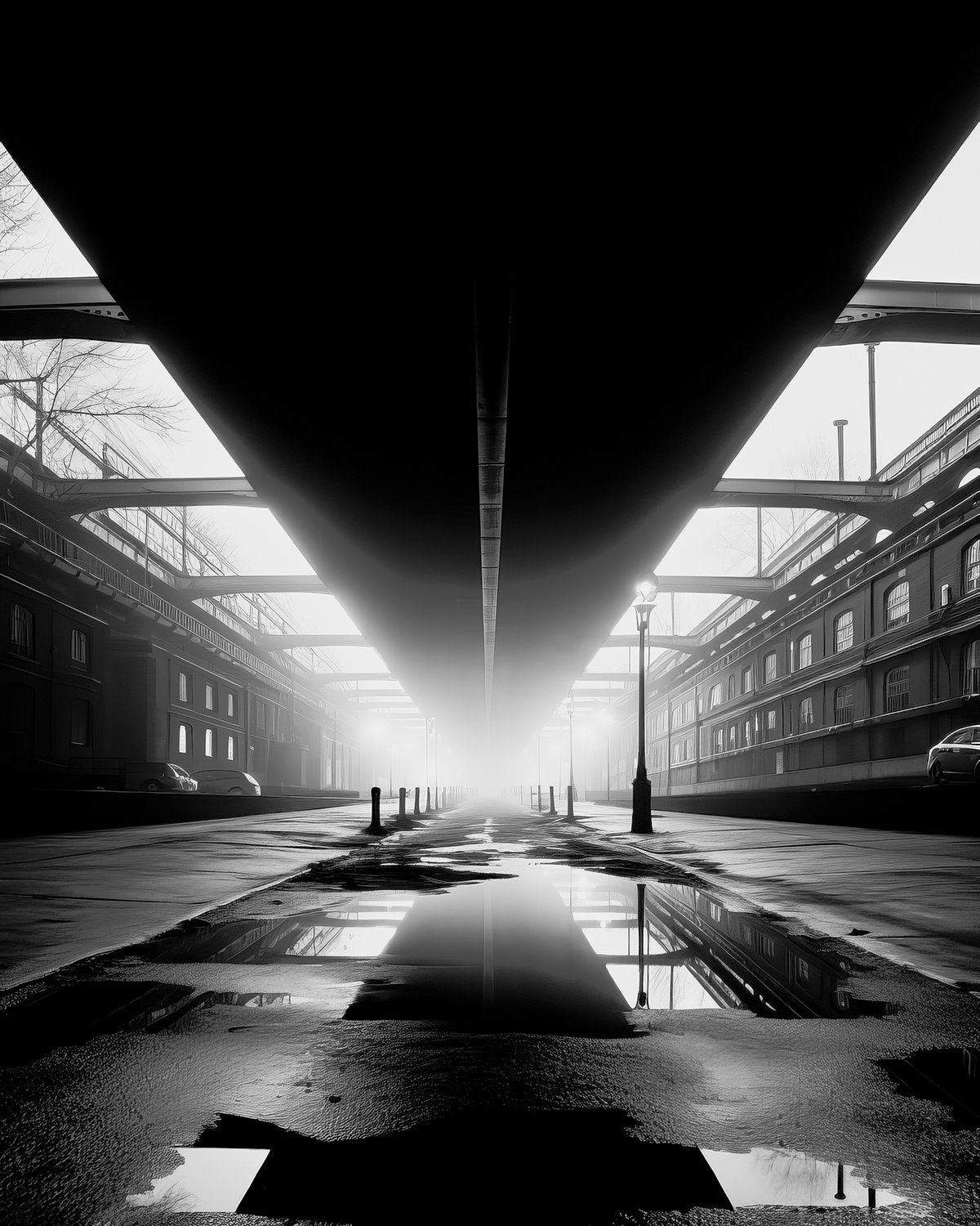 architecture black and white darkness foggy monochrome transportation Photography  cityscape structure Silhouette