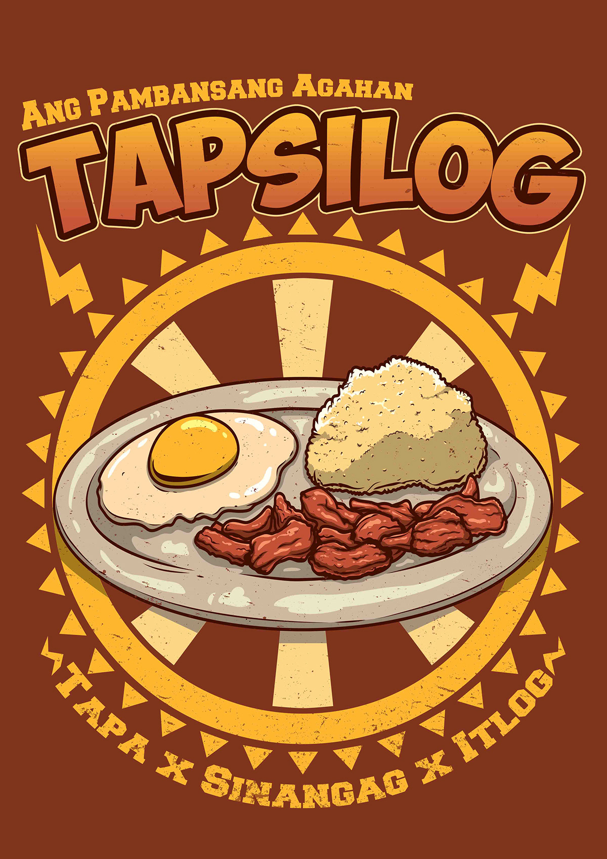 egg Tapsilog sinangag itlog tapa beef vector vectorart artph art Pinoy Pinoyfood dish