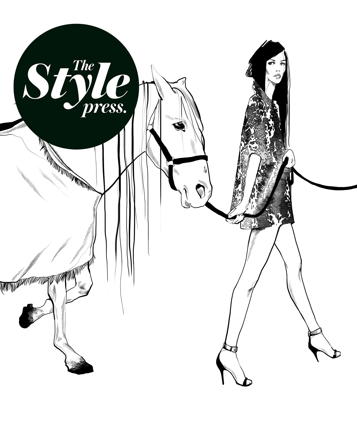 TheStylePress girl horse black and white