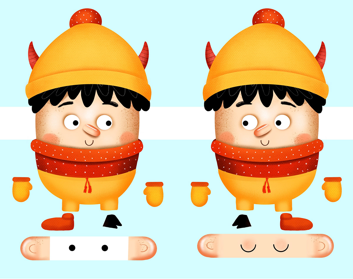 children ChildrenIllustration cute devil digital illustration Procreate toy winter