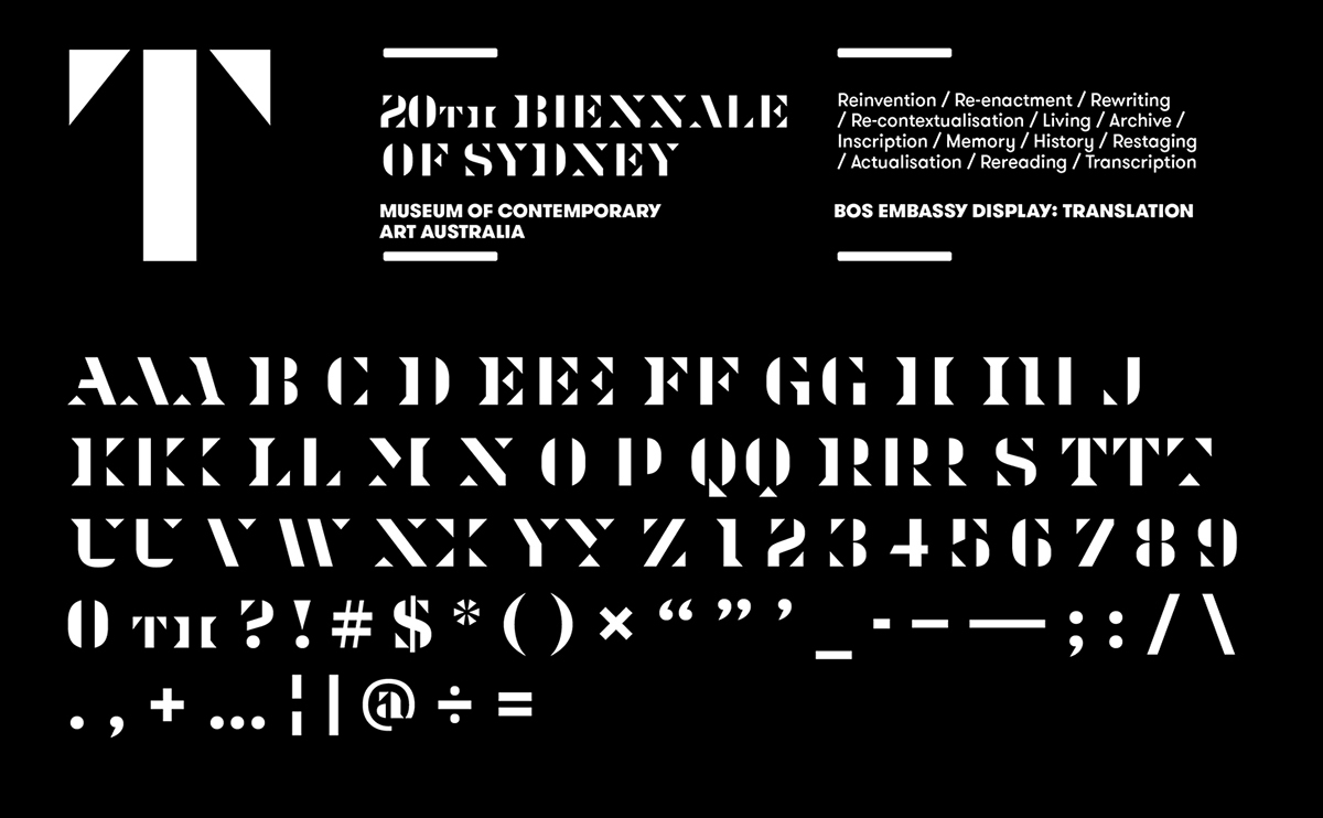 art Biennale sydney Character Typeface embassy Event Australia curator rosenthal 20bos