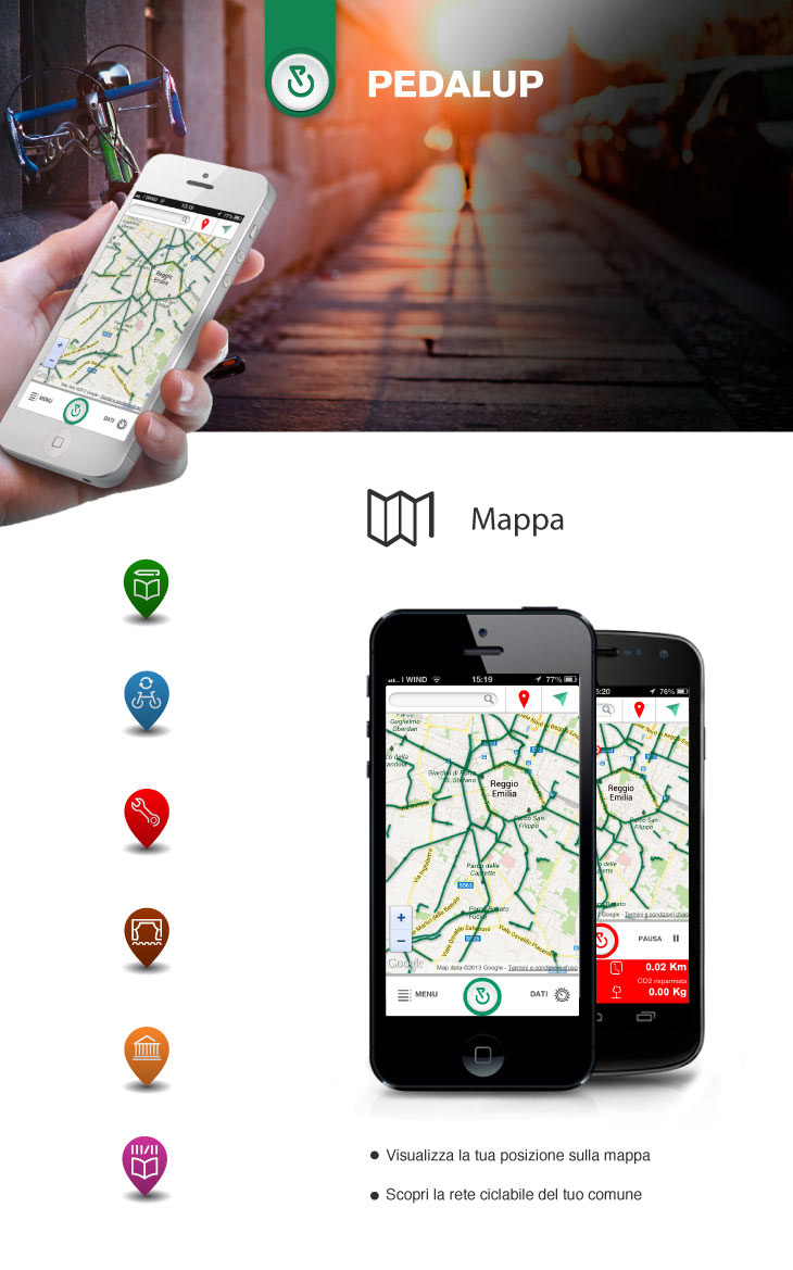 app ios android ciclabili MTB Cycling cycle Bike brand Open Data utility dev