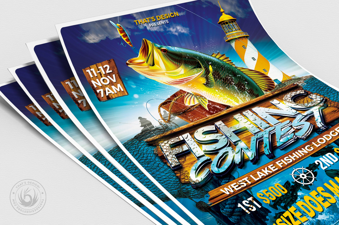 Fishing Contest Flyer Template on Behance Pertaining To Fishing Tournament Flyer Template