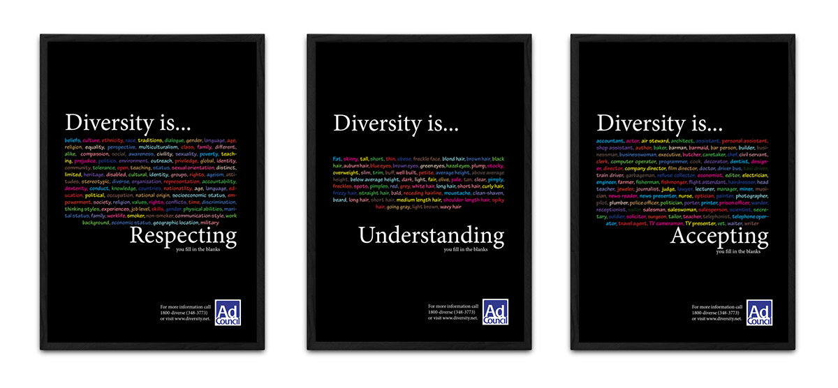 Diversity Poster Design campaign adobeawards Diversity Campaign typography   typographic poster