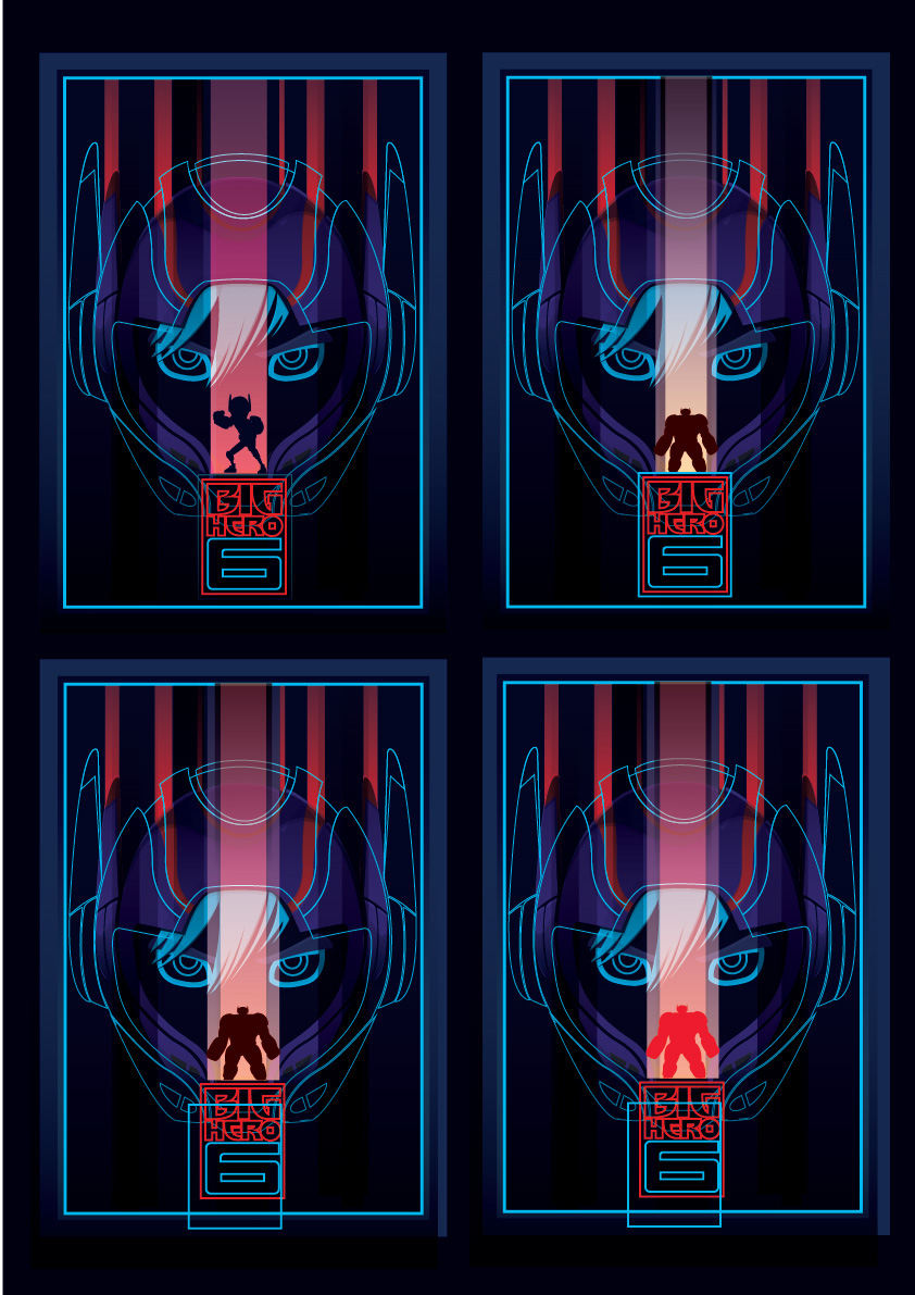 hiro baymax poster movie The Big 6 new nice blue red robot disney Walt Disney graphic digital art