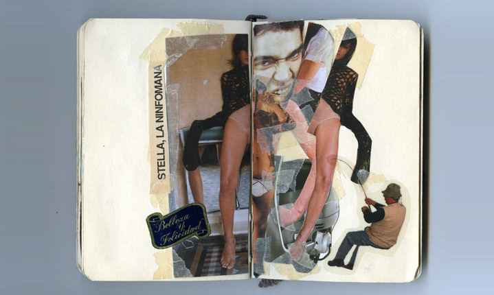 collage moleskine art paper magazines