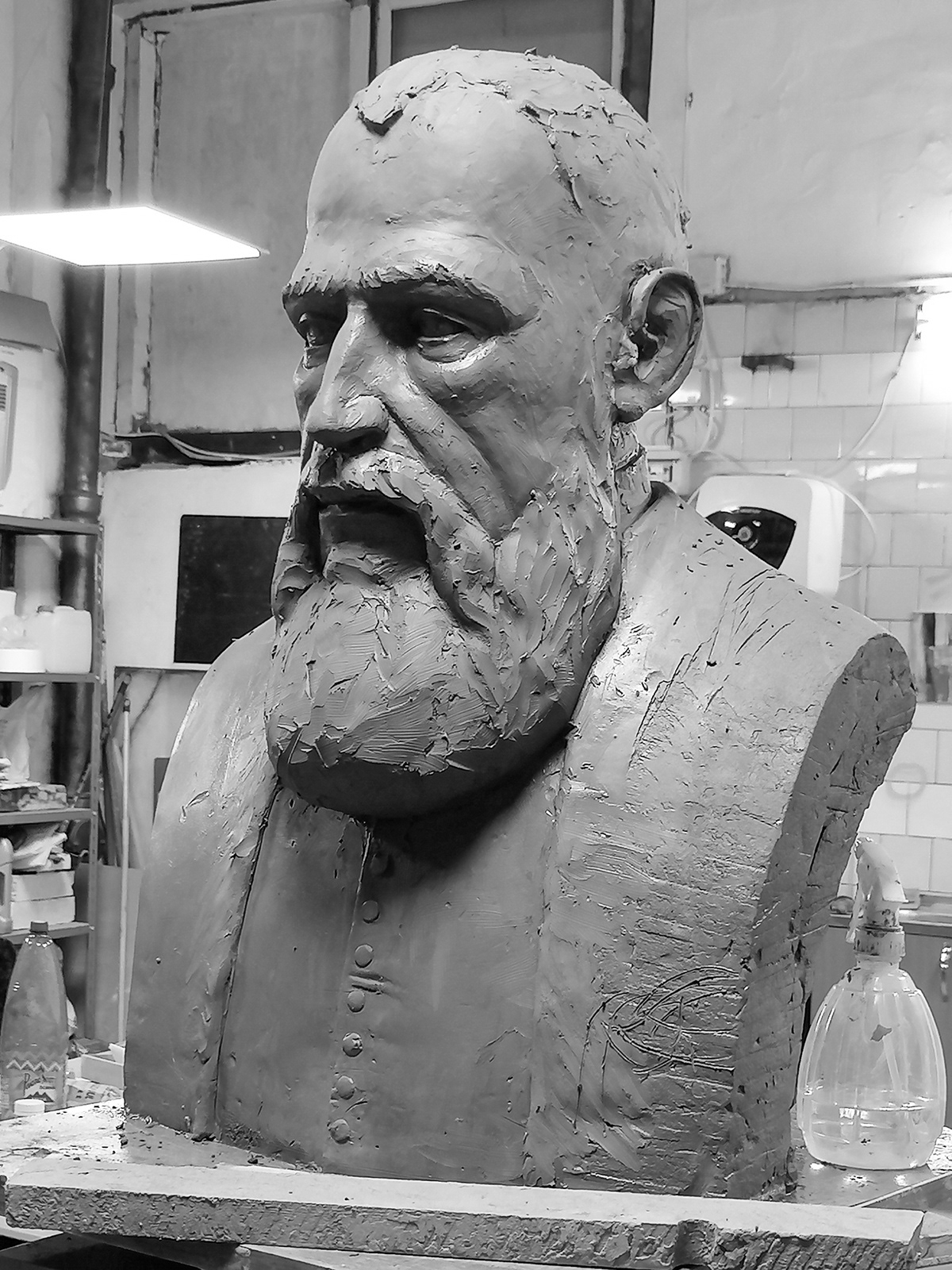 sculpture portrait bust clay plaster art sculpting 