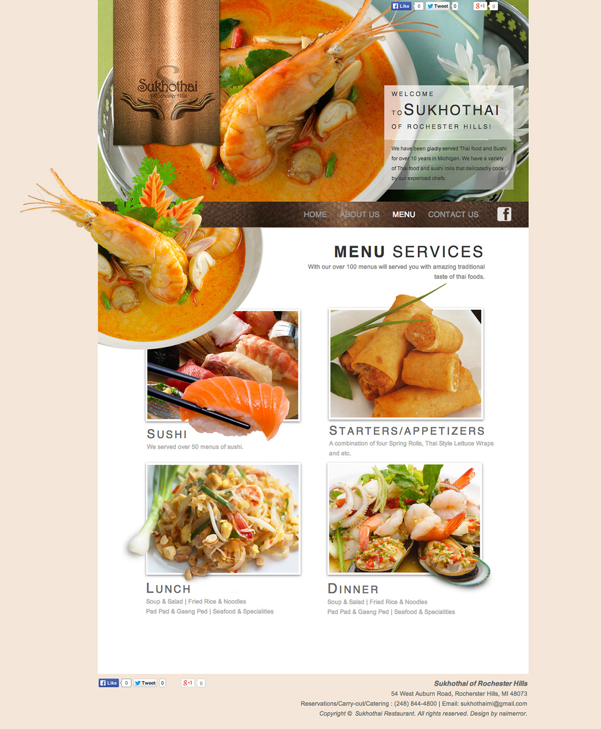 web desgn restaurant thaifood