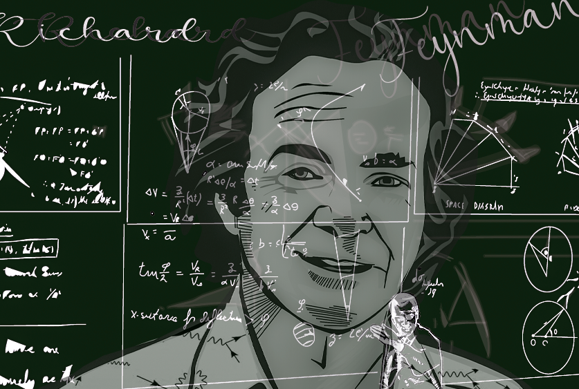 Richard Feynman in Adobe Illustrator and Adobe Photoshop.