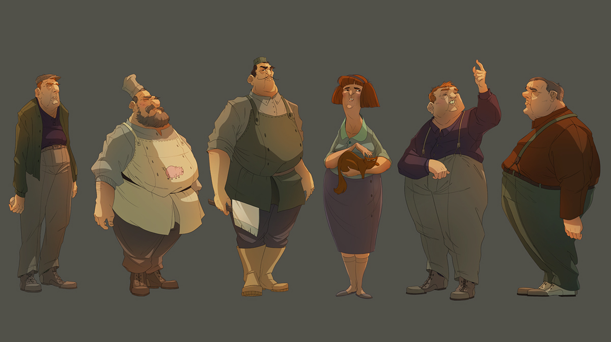 Character line-up colors process photoshop Personal Work sketches