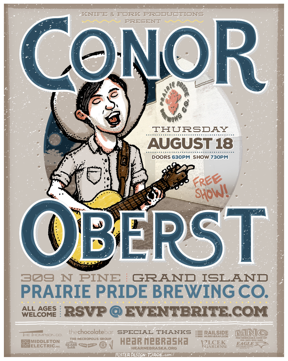 Conor Oberst saddle creek Bright Eyes Grand Island Nebraska music flyer Promotion Advertising  cover photo
