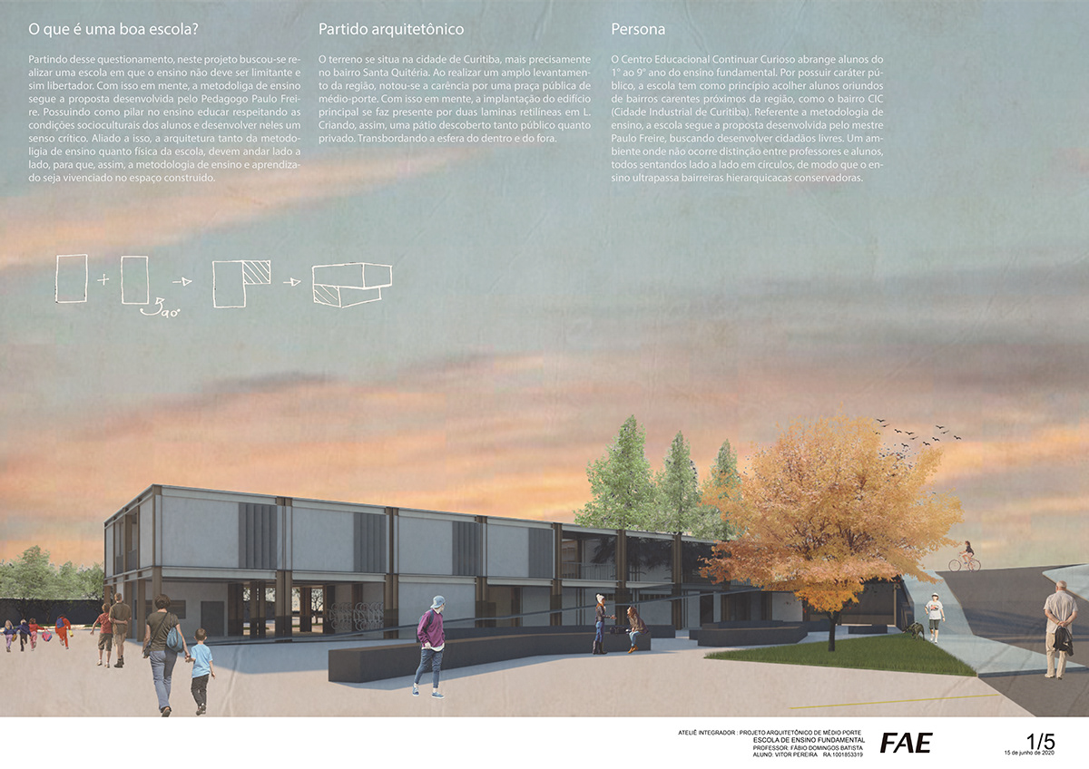Ensino Fundamental escola projeto arquitetônico