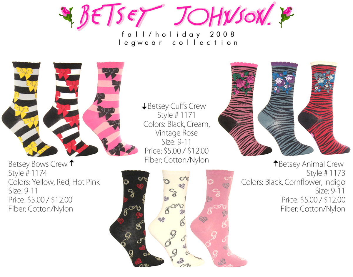 Legwear Hosiery socks tights Betsey Johnson