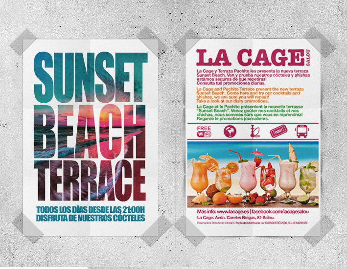 Pacha la cage flyers summer verano logos +branding+ +advertising+ fiestas parties La Pineda