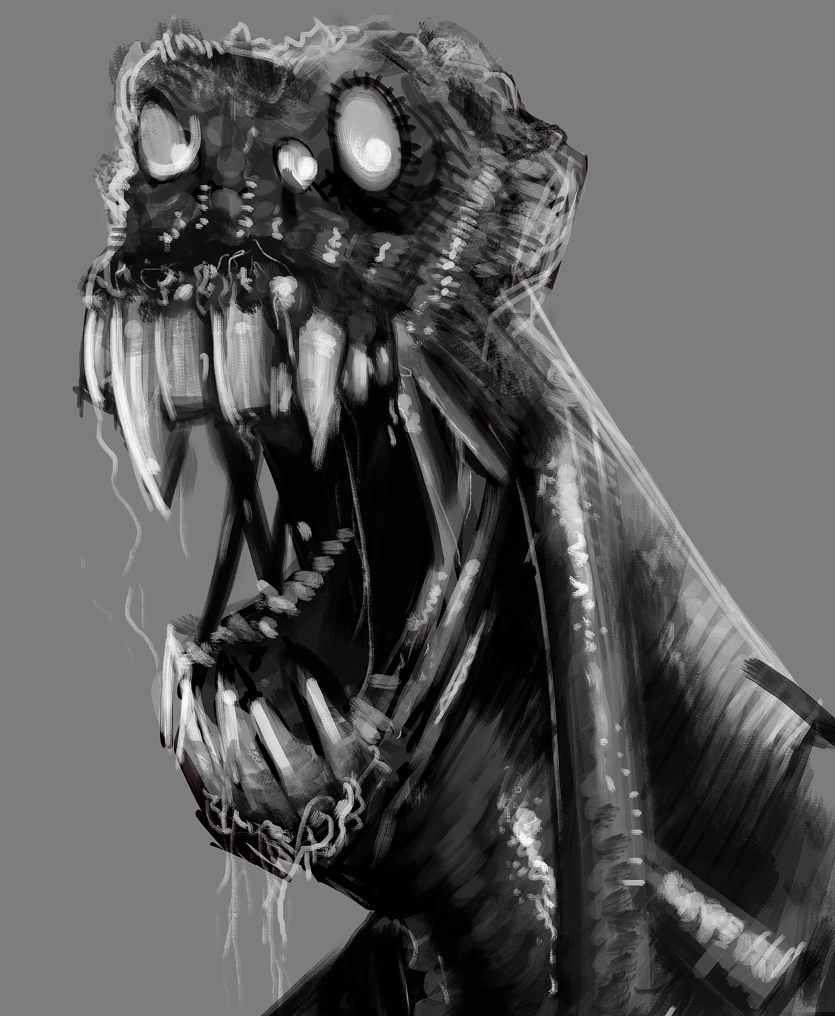 art drawing  Digital digital Digital Drawing concept conceptart bust head creature creaturedesign