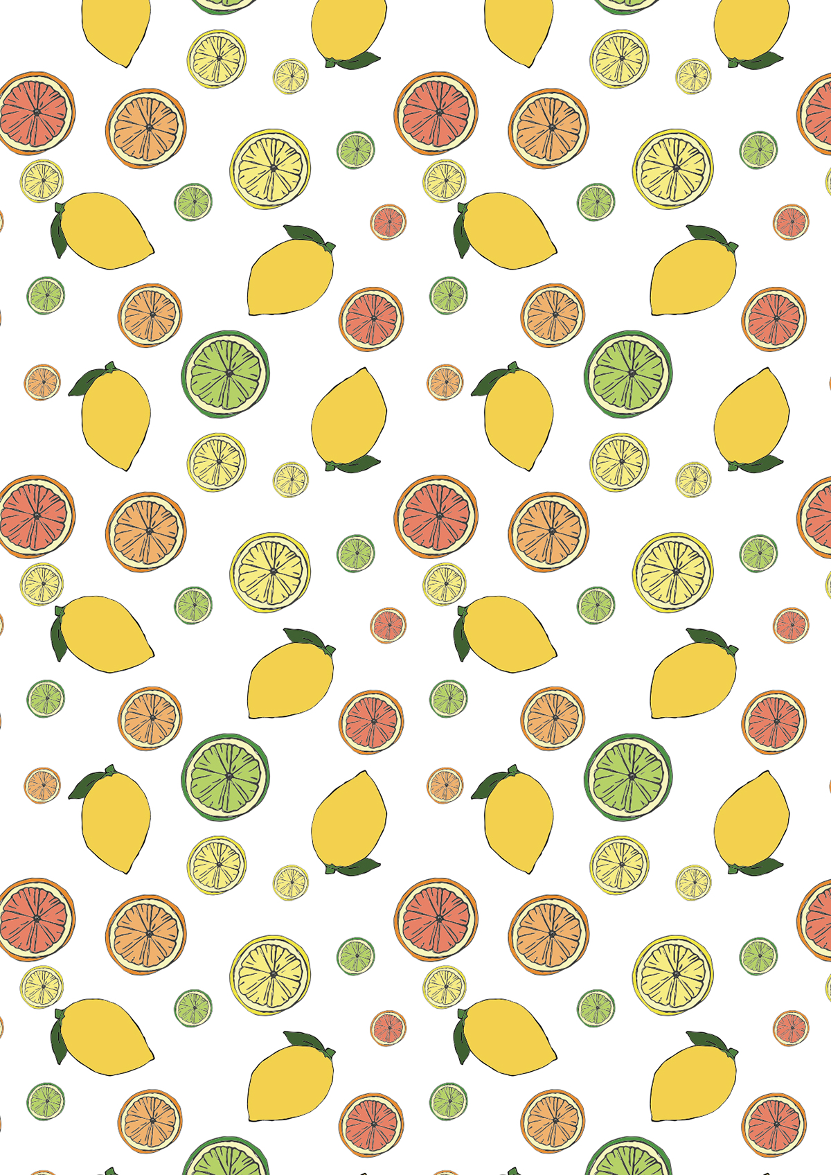 citrus pattern lemon orange lime citrus pattern lemon pattern ILLUSTRATION  graphic design 