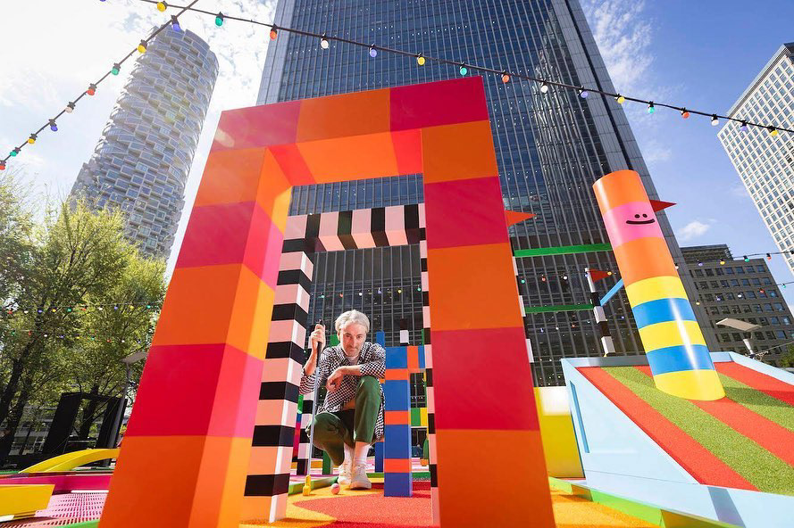 Canary Wharf craig and karl geometric ILLUSTRATION  installation llreps London mini golf Montgomery Square