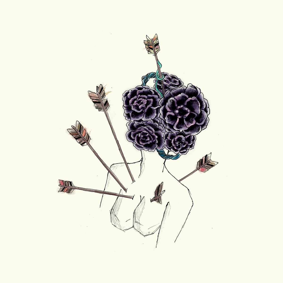 flower rose Illustrator illustrations art watercolor mixedmedia bookofhollows feelings