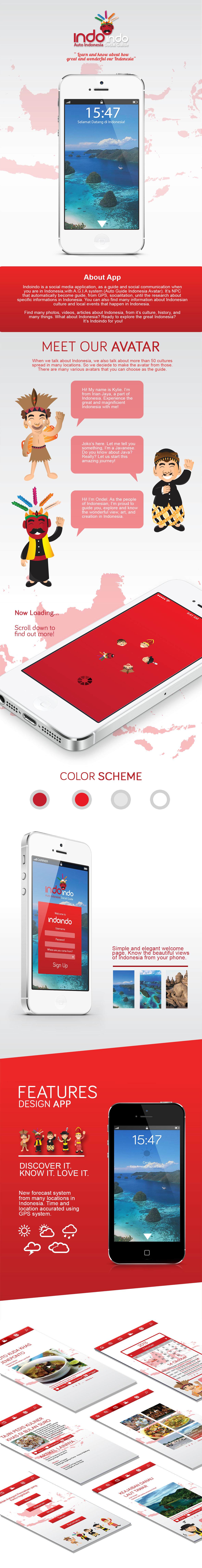 indonesia app concept White red iphone application culture social