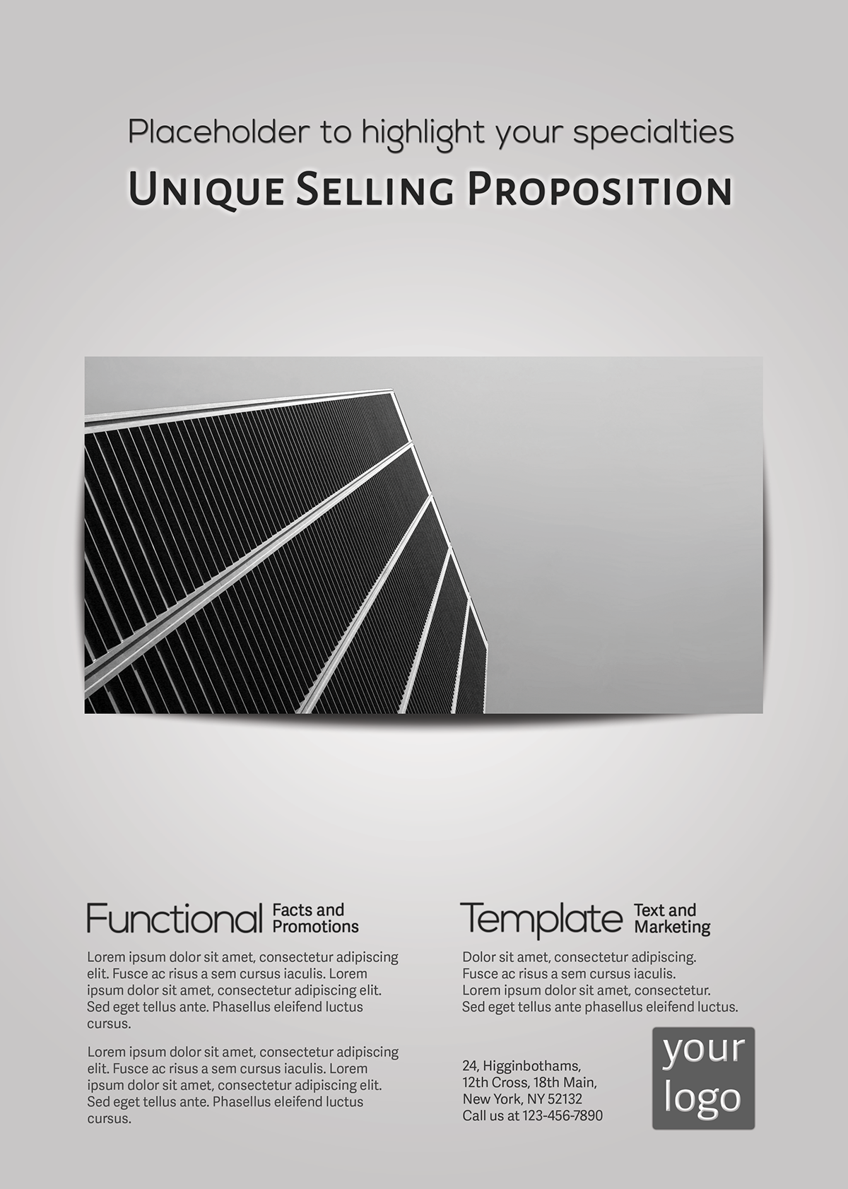 simple clean functional corporate flyer