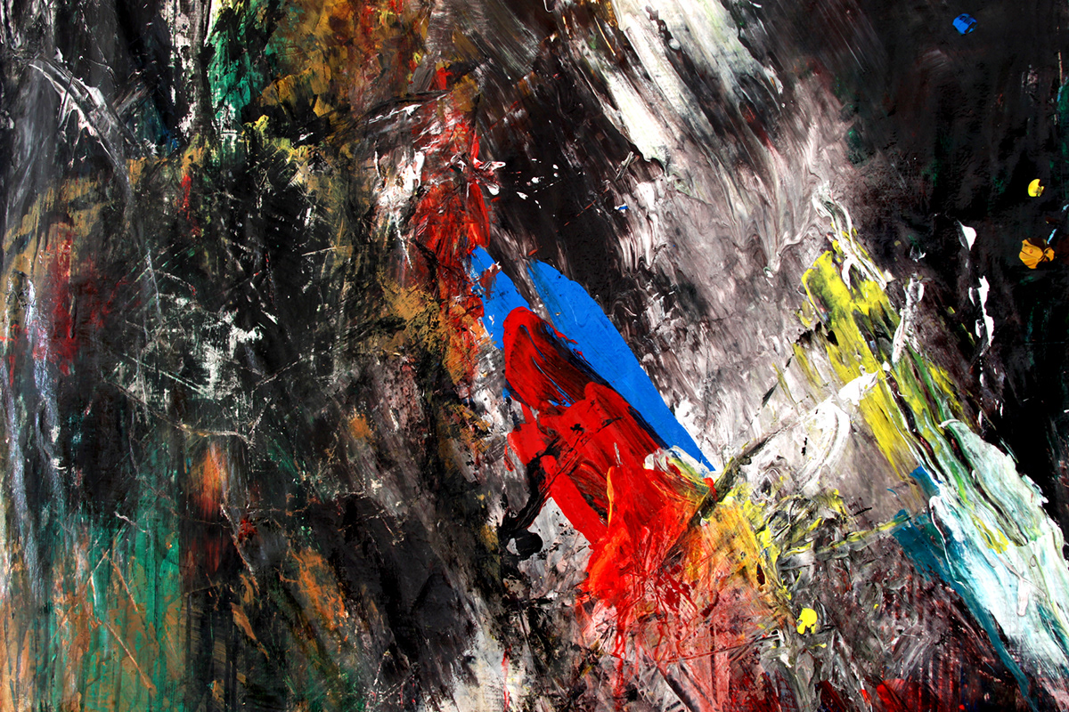 fight Clash abstract 120x80 colour acrylic