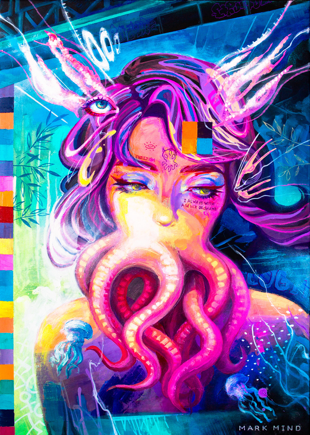 tentacles octopus girl woman portrait Portraiture surrealism surreal psychology female