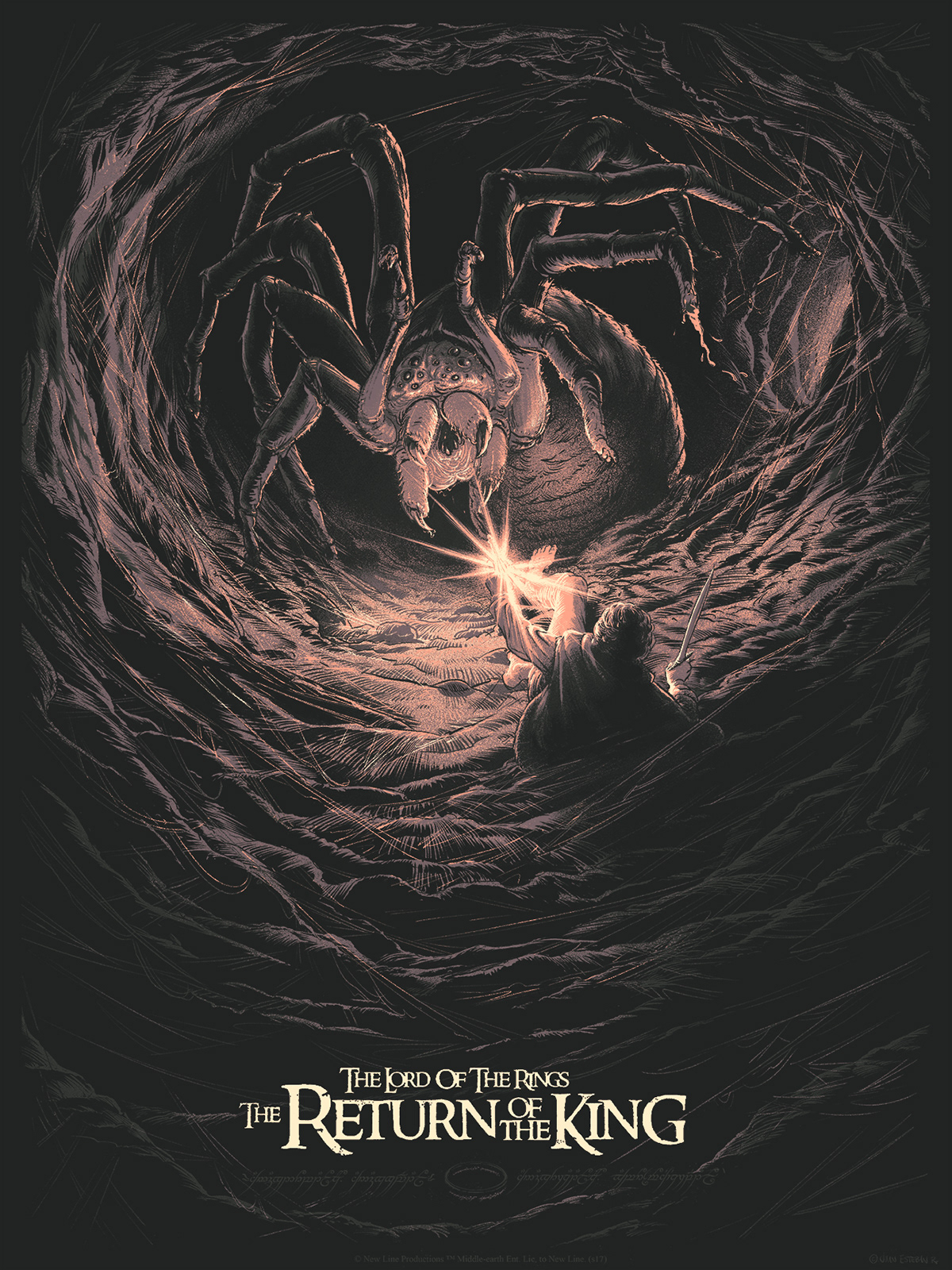 The lord of the rings return of the king Peter Jackson poster alternative movie poster mondo poster bottleneck gallery shellob