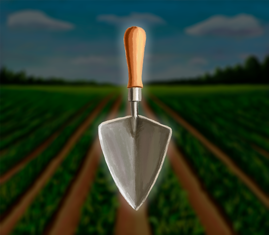 agriculture botanical farm garden garden tools gardening Illustrator shovel tool trowel