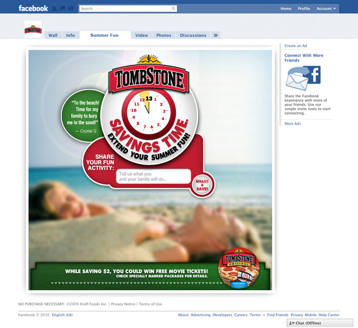 tombstone Pizza social media app