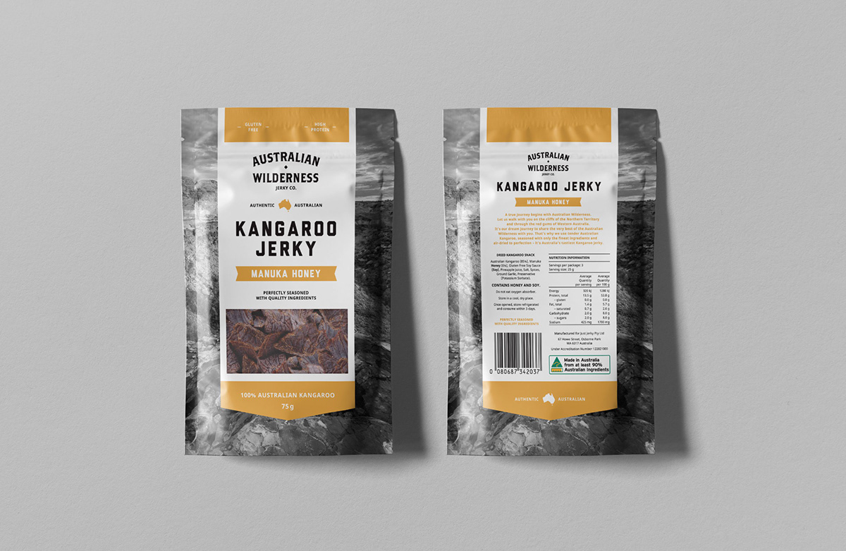 Packaging branding  logo Food  jerky Australian FMCG beef front of pack Australia