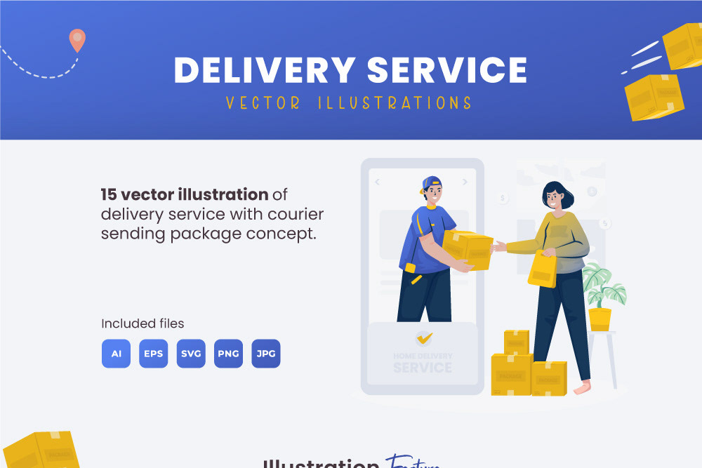 ILLUSTRATION  delivery service courier shipping cartoon vector digital illustration flat illustration Character design  artwork