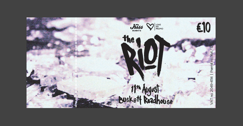 the riot  riot  riot party malta  demarco  party  bskett roadhouse  buskett  logo  hand-drawn type