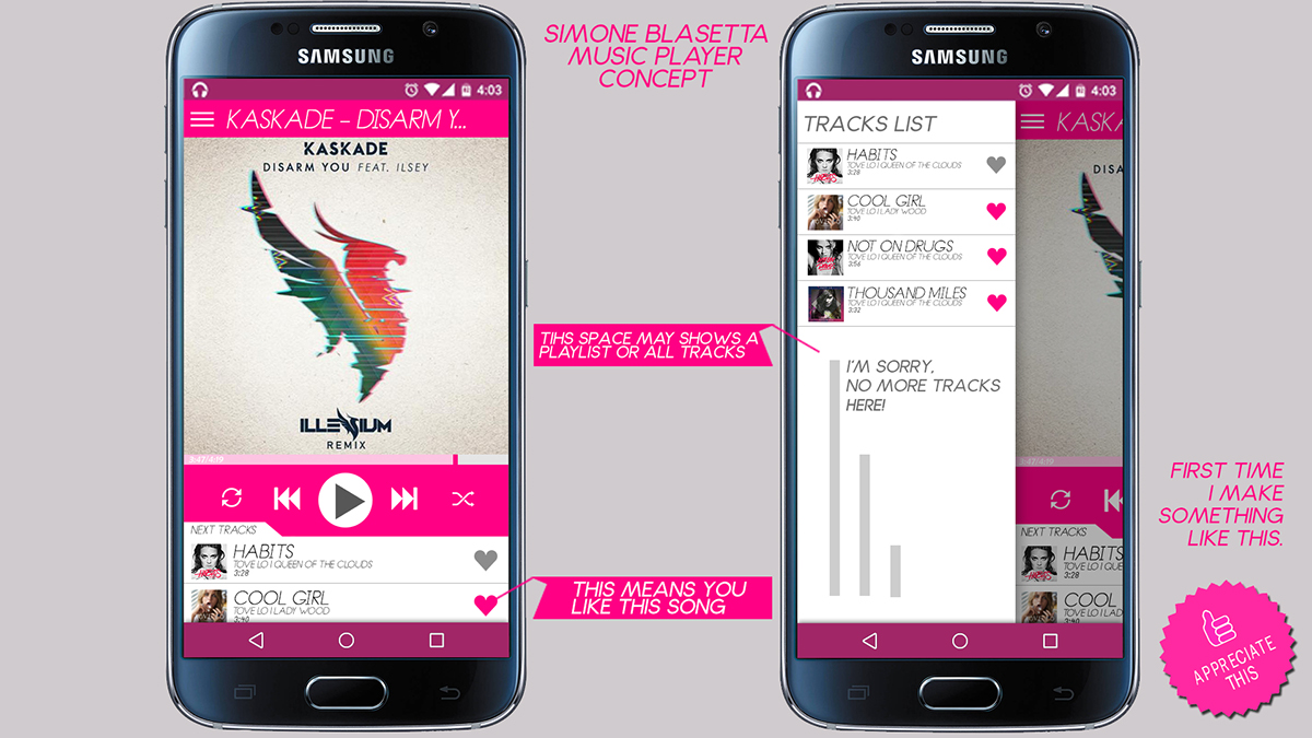 Music Player player android player concept art android player concept concept app android