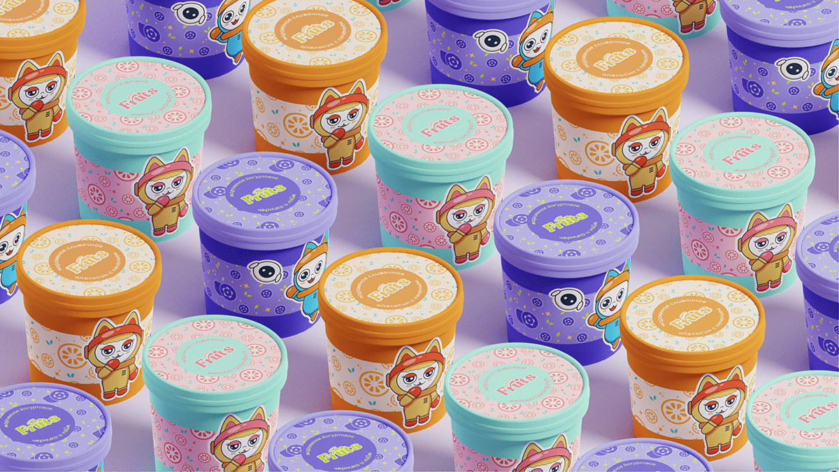 Character ice cream Ice Cream Packaging Logo Design
