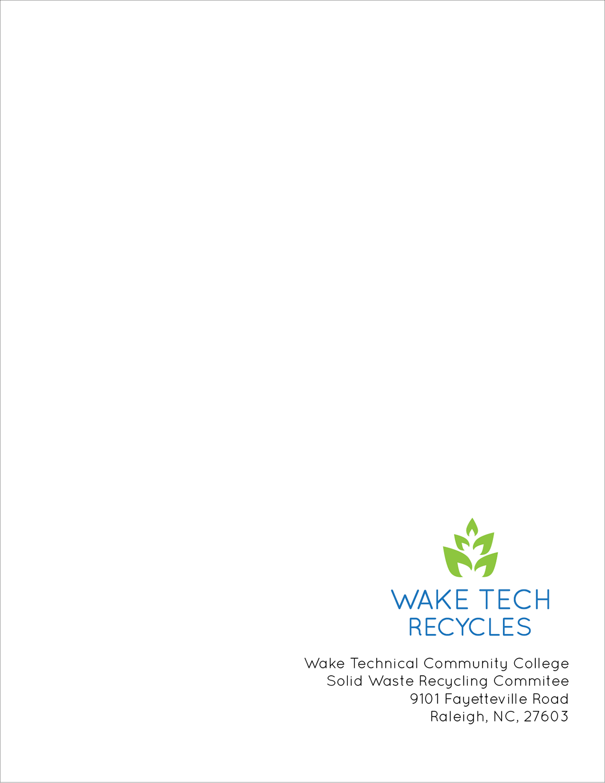 GSM Graphic Standard Manual student recycling Wake Tech north carolina
