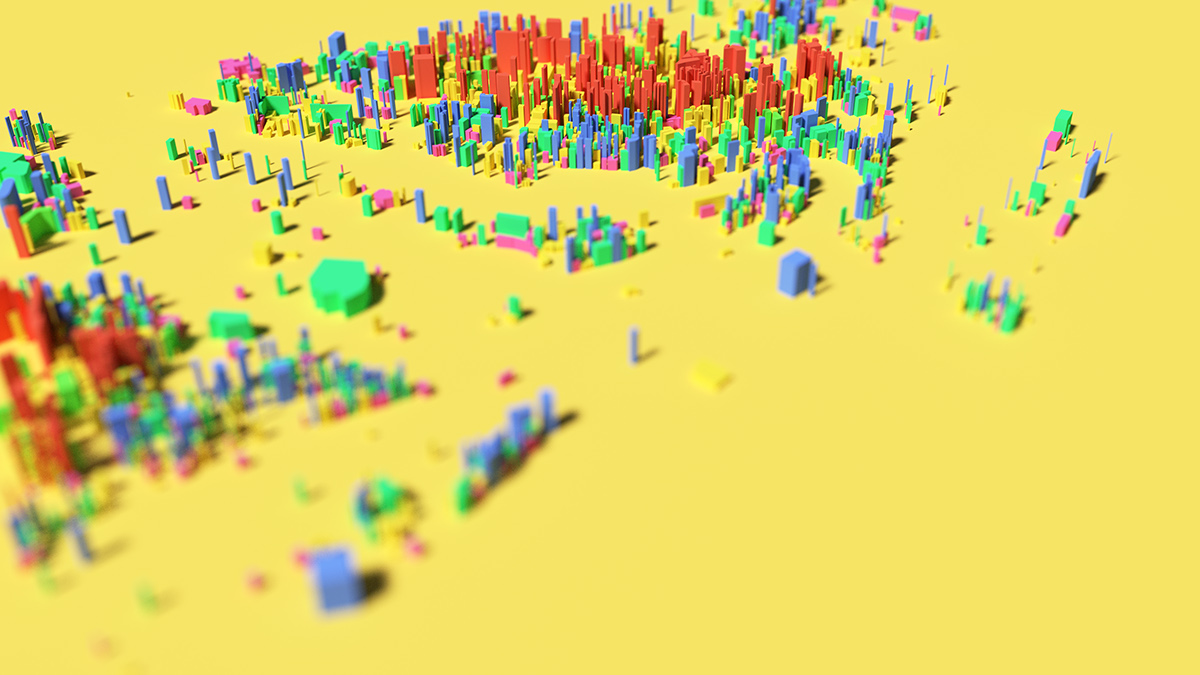 3D map city blender
