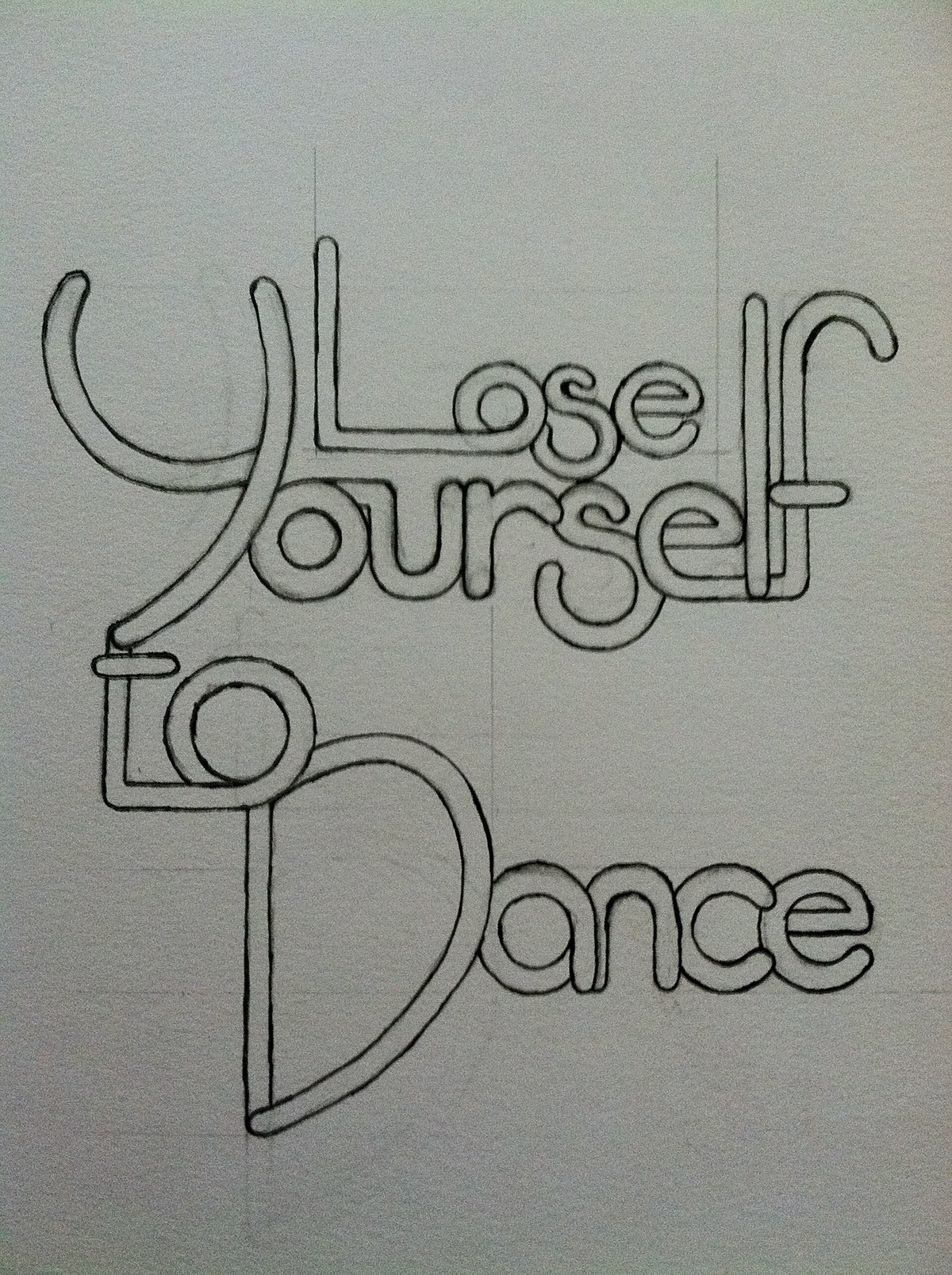 daft punk lose yourself to DANCE   poster custom type