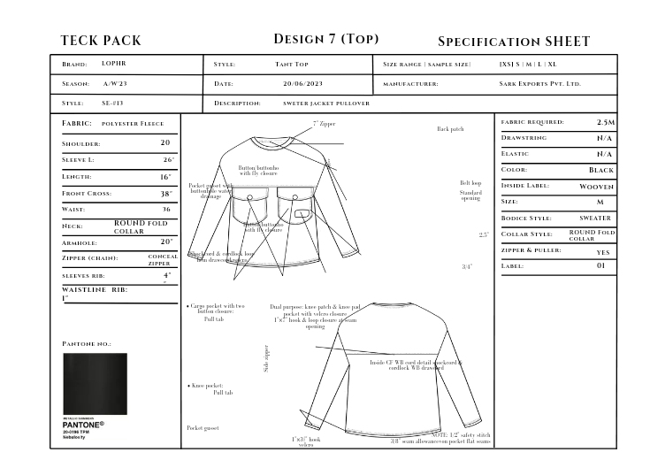 Tech Pack Flats Technical Design Fashion  Illustrator digital illustration