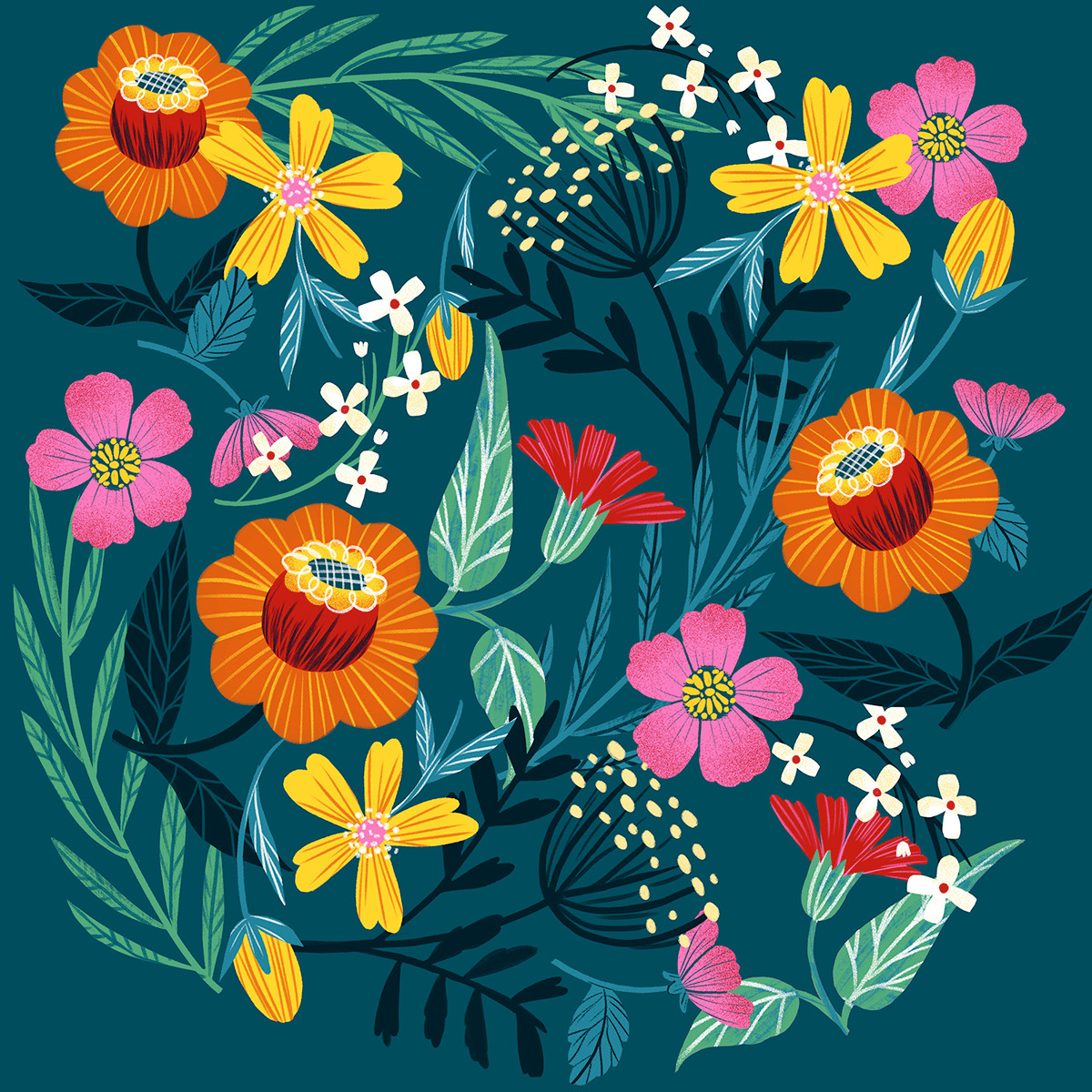 floral flower garden ILLUSTRATION  painting   PATTERDESIGN pattern design  surfacedesign textile textiledesign