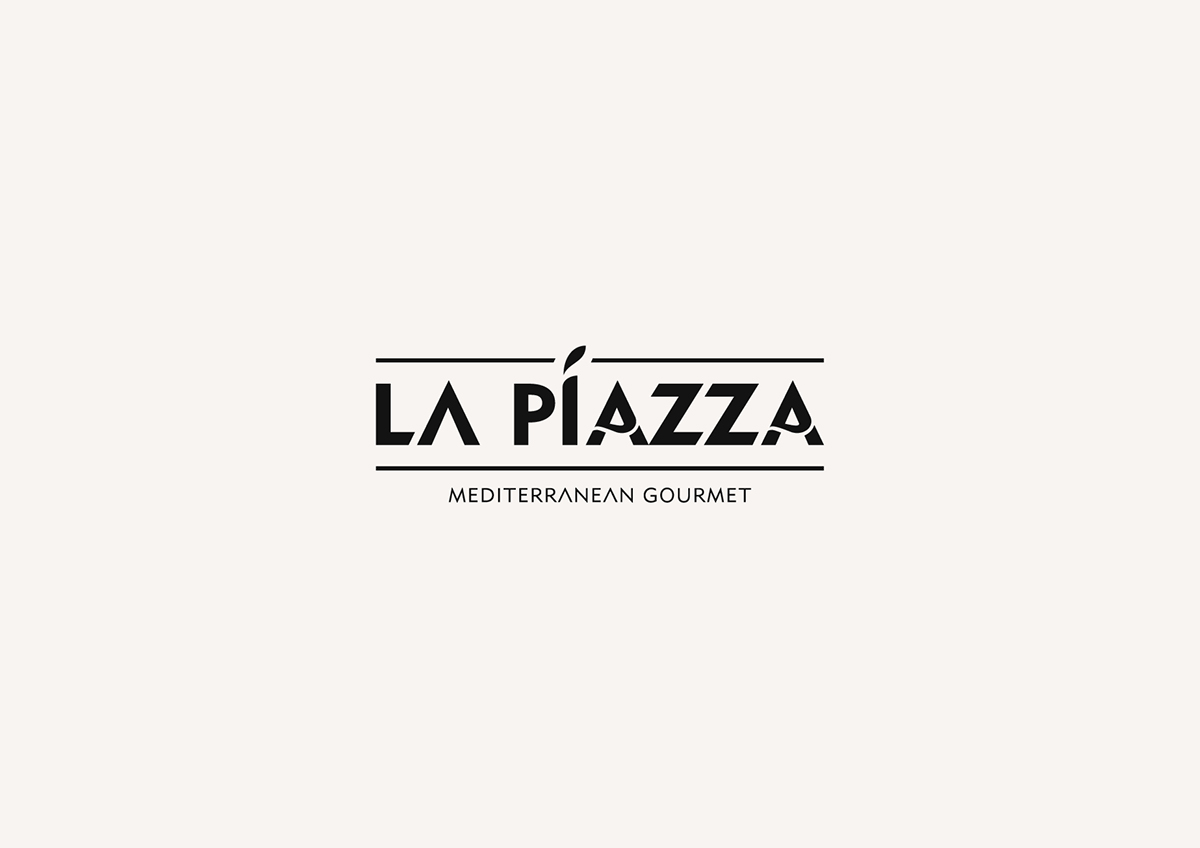 La piazza mediterranean gourmet logo Logotipo restaurant restaurante