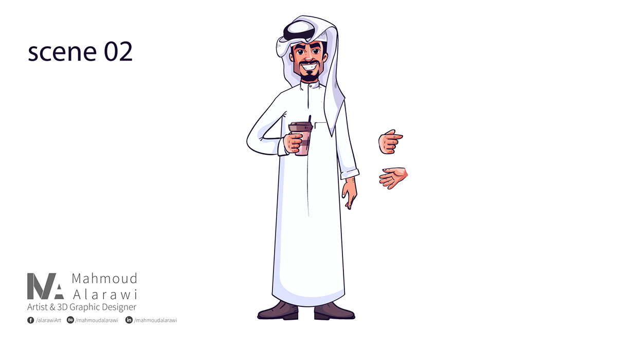 Character Saudi Arab Shemagh Arab man traditional slick stylish environment