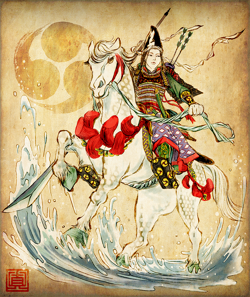 japanese Cintiq girl woman tablet ink texture black and white samurai manga comics man vintage Amazon horse
