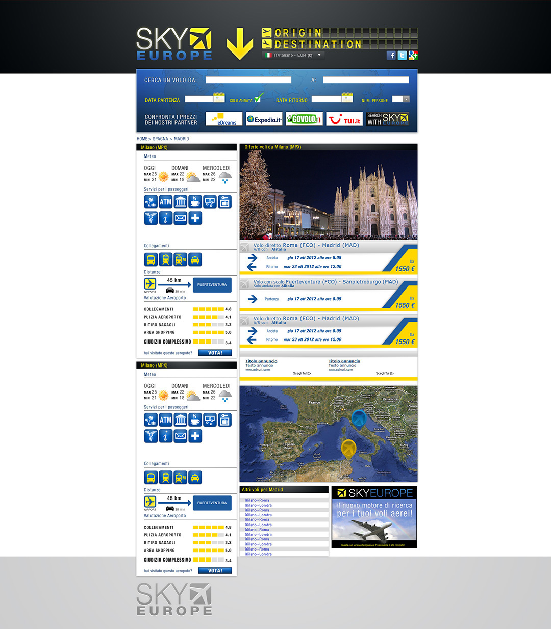 sky europe Logo Design web layout onigraphics