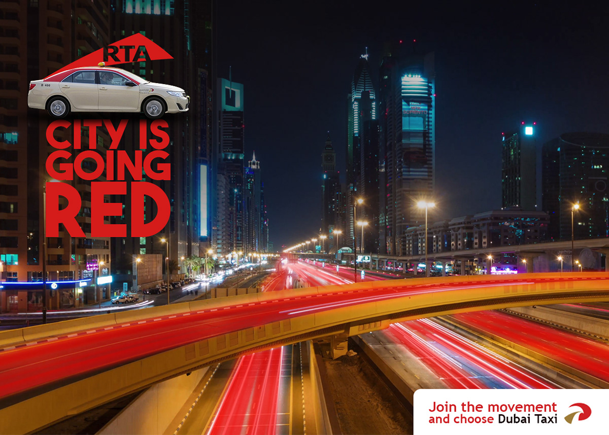 campaign city dubai facebook instagram red RTA social media taxi UAE