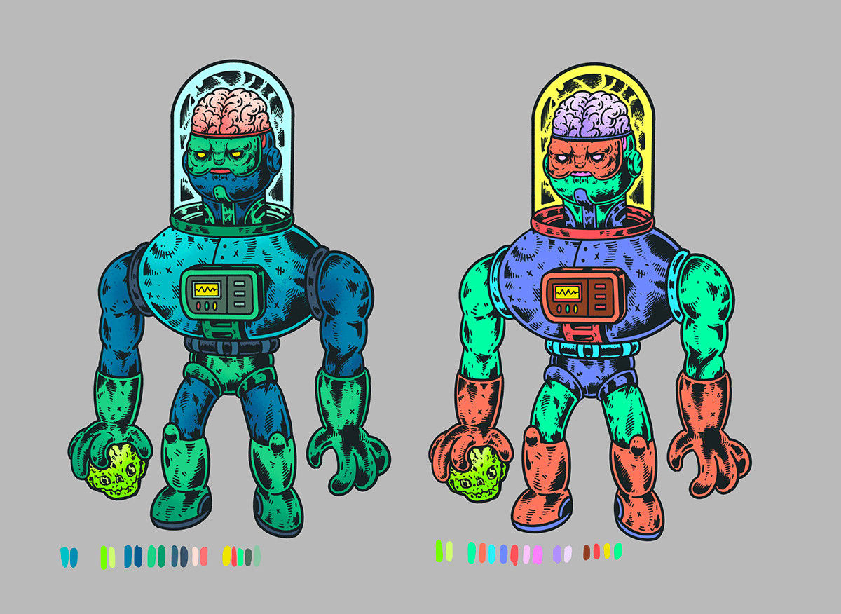 android neon saga Retro retro-futurism sci-fi sofubi toys vinyl toys zack