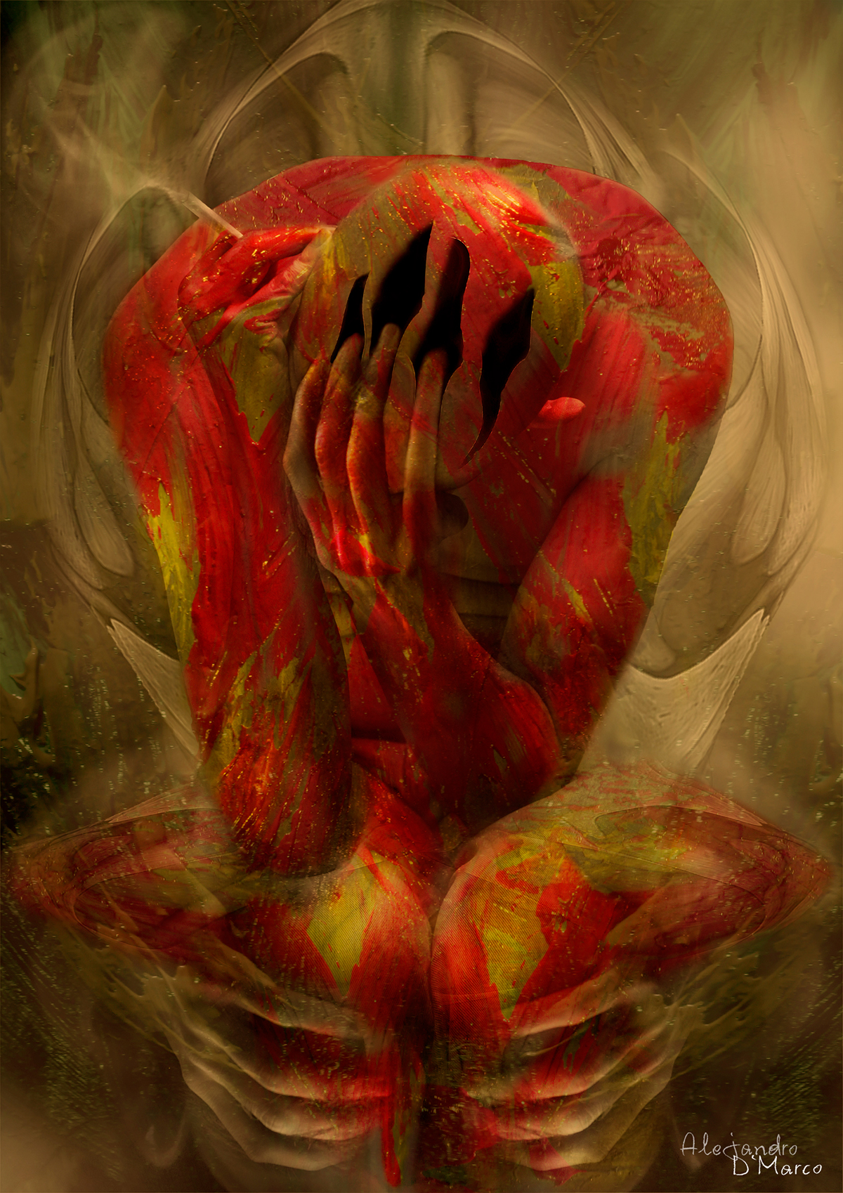 photomanipulation art dark surreal Love pain Sadness portrait digital horror Horror Art