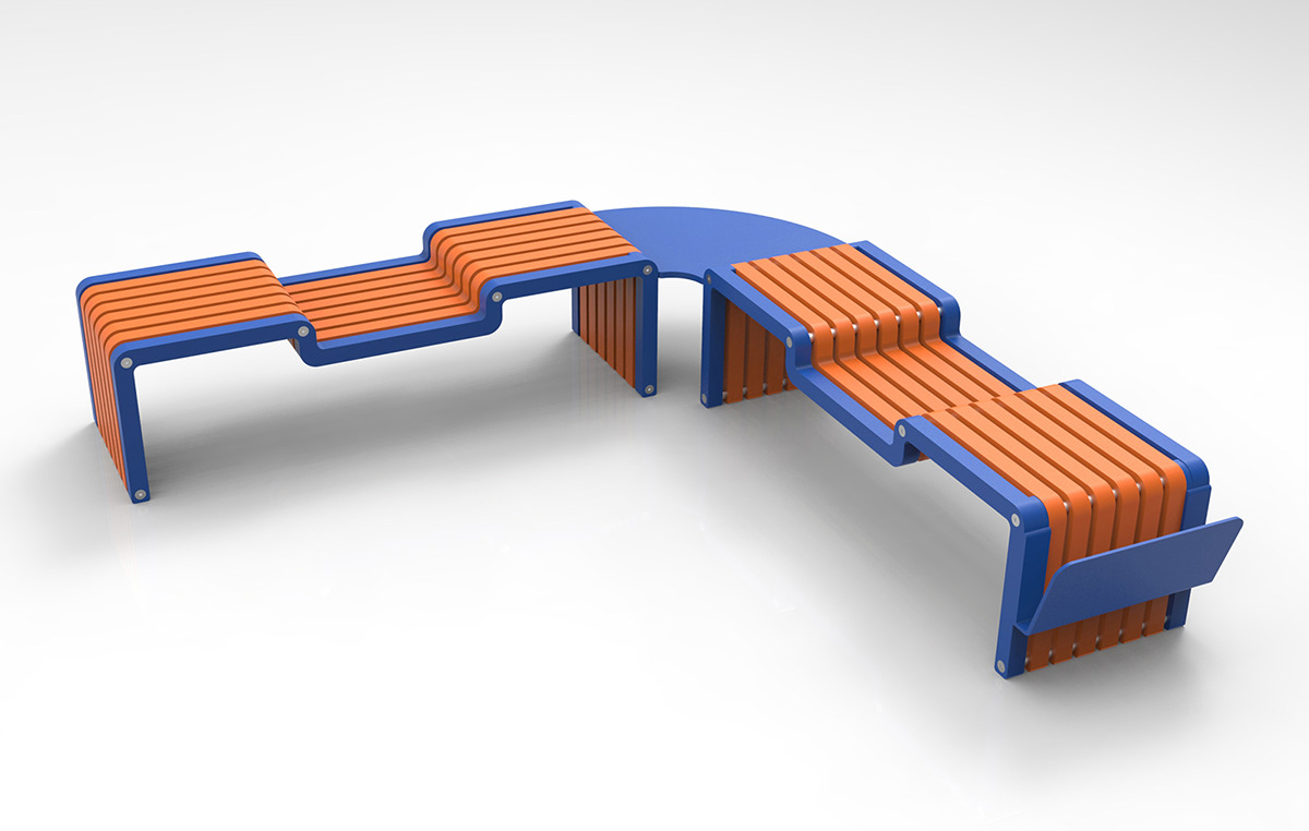 3D bench concept design industrial design 
